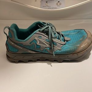 Altra Womens Lone Peak ALW1855F323 Teal Gray Lace Up Trail Runners - BYO INSOLES